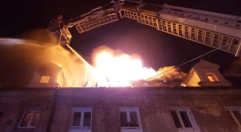 Pożar w Lubiążu