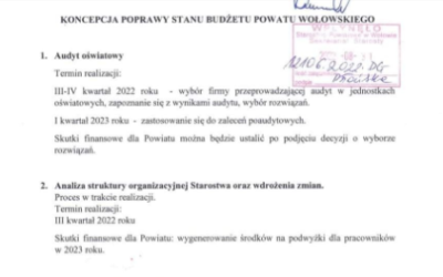 program naprawczy powiatu wołowskiego
