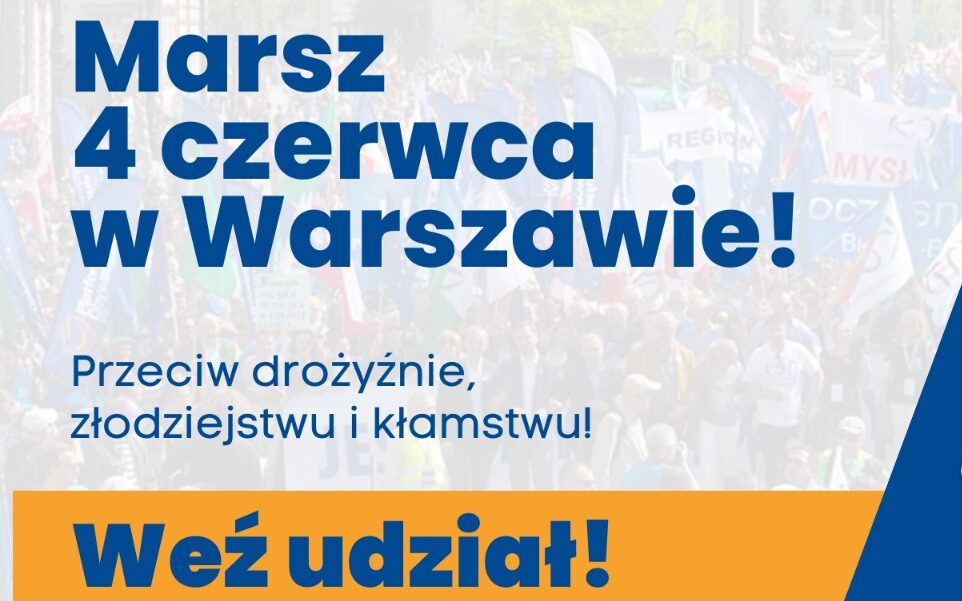 Pojedź na Marsz 4 czerwca do Warszawy! Sprawdź szczegóły w Wołowie